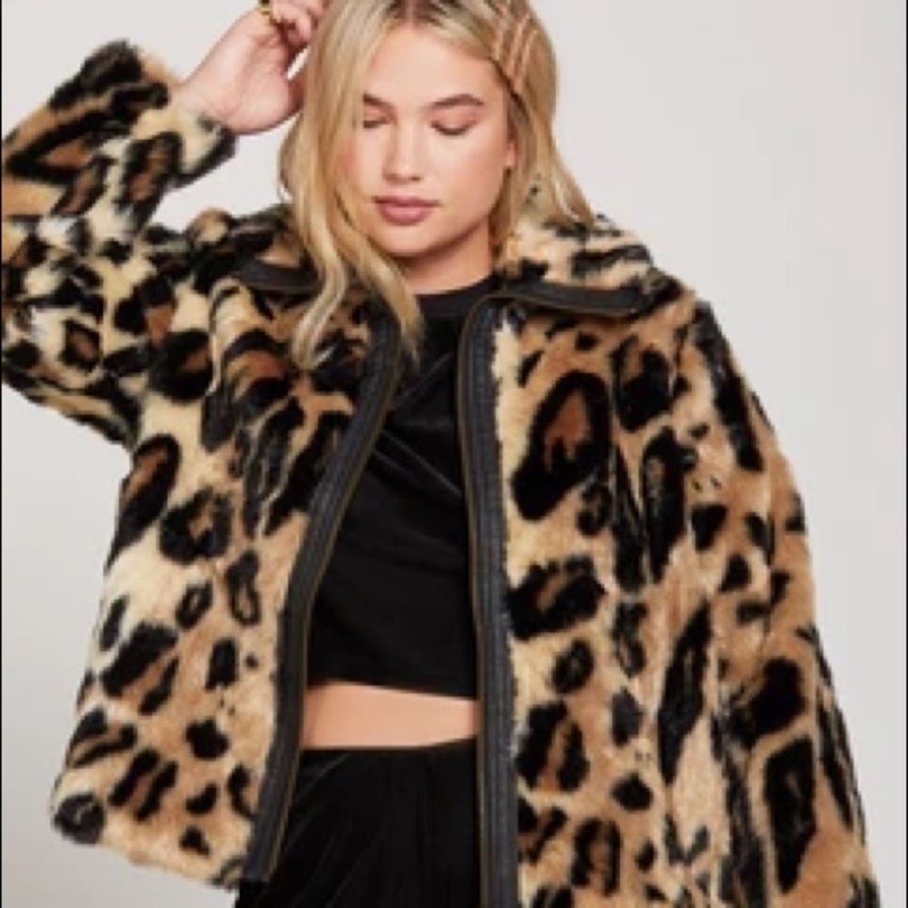 Volcom Leopard Print Faux Fur Jacket - Picture 3 of 6